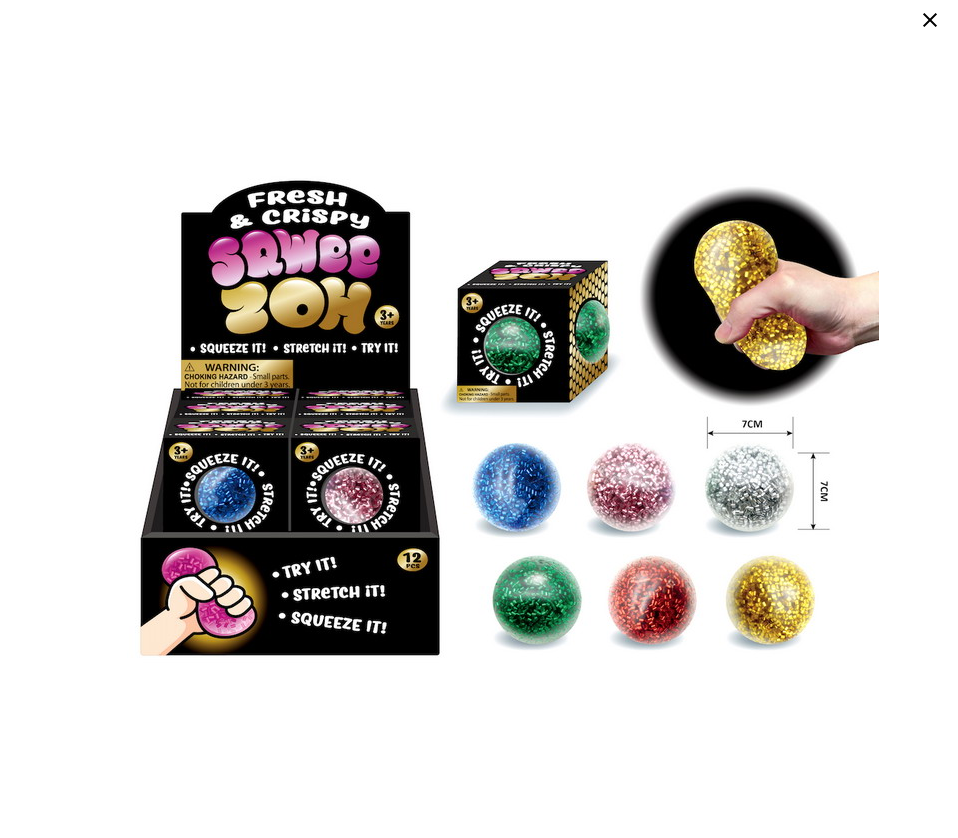 Crunchy Ice Metallic Stressboll 7 cm, 1 st