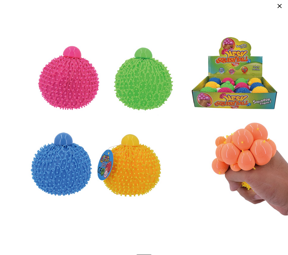 Squeeze Mesh Ball med Piggar 7 cm, 1 st