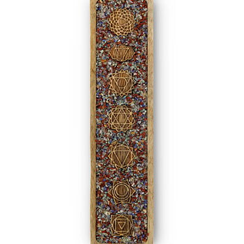 Rökelsehållare i mangoträd med 7 Chakras och blandade chakrastenar