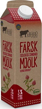 Grådö Mejeri Standardmjölk (3,0%) KRAV 1 liter