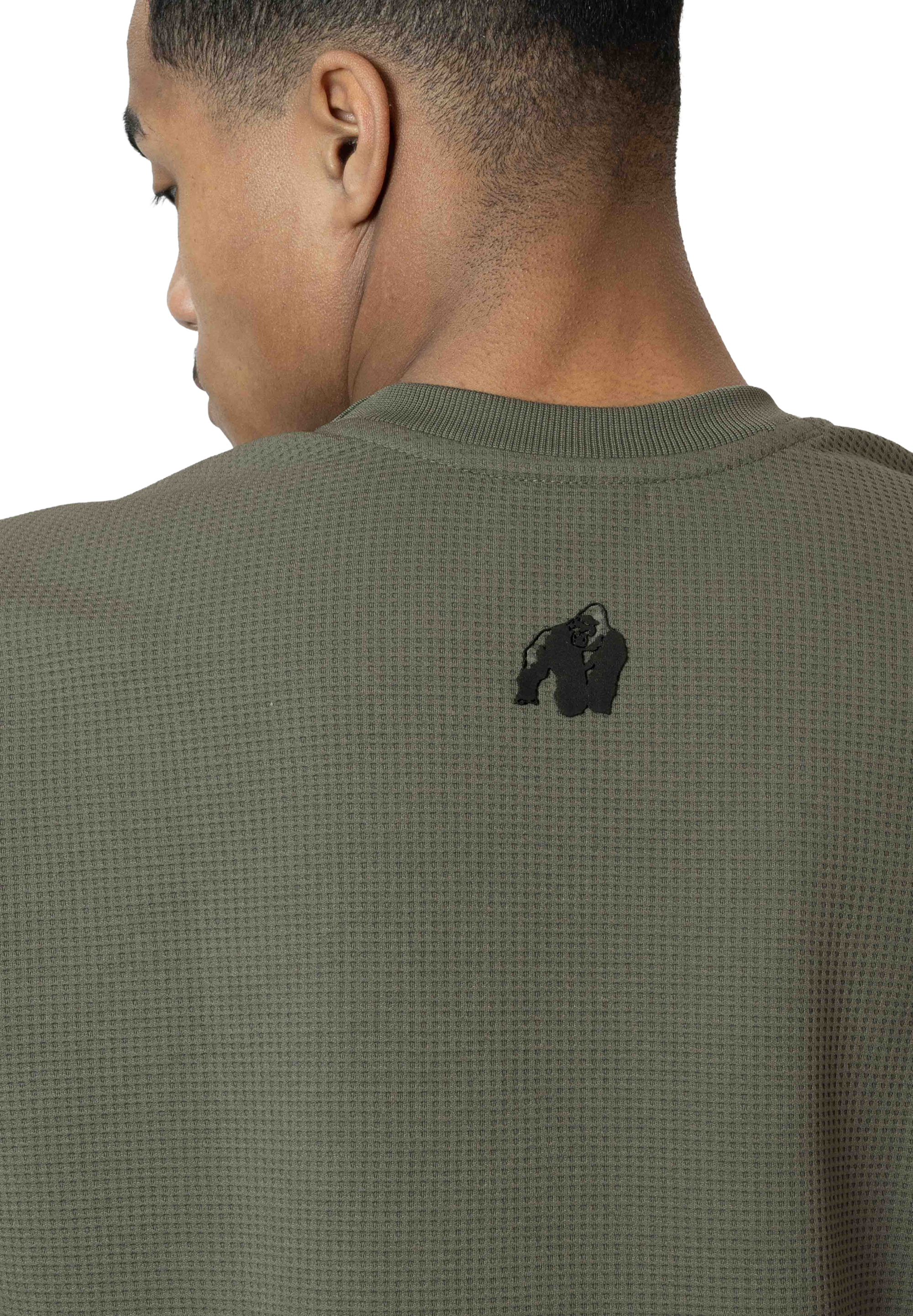 Idaho Oversized Waffle T-Shirt, army green - 6