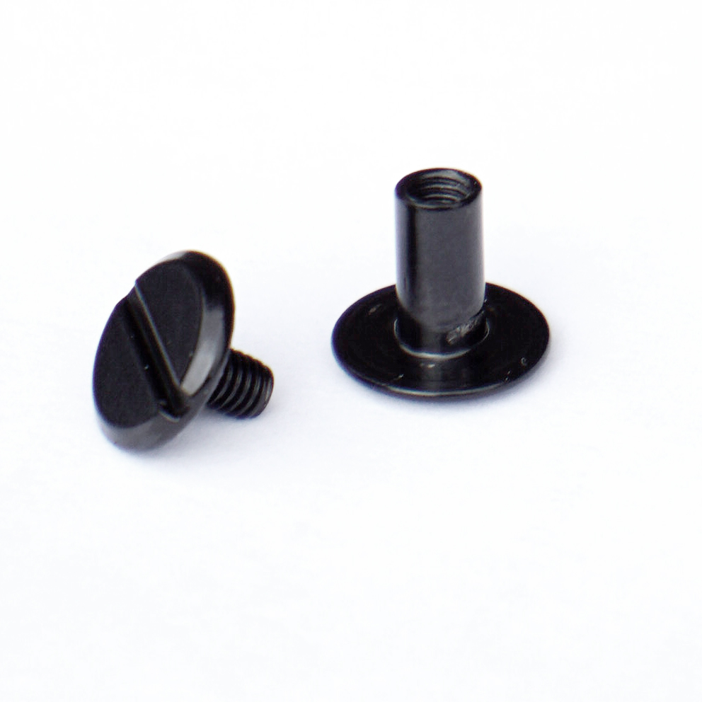 Chicago screw / screw rivet, 8 mm, black