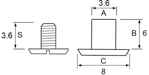 Chicago screw, 6 mm,  silver - 2