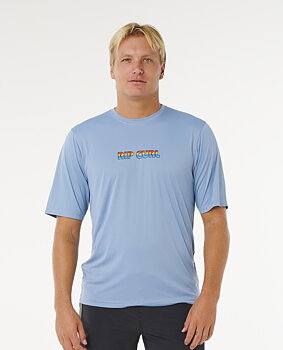 Rip Curl Icons Of Surflite UPF50 Kortärmad UV-tröja Rashguard Faded Denim
