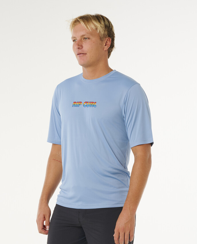 Rip Curl Icons Of Surflite UPF50 Kortärmad UV-tröja Rashguard Faded Denim - 2