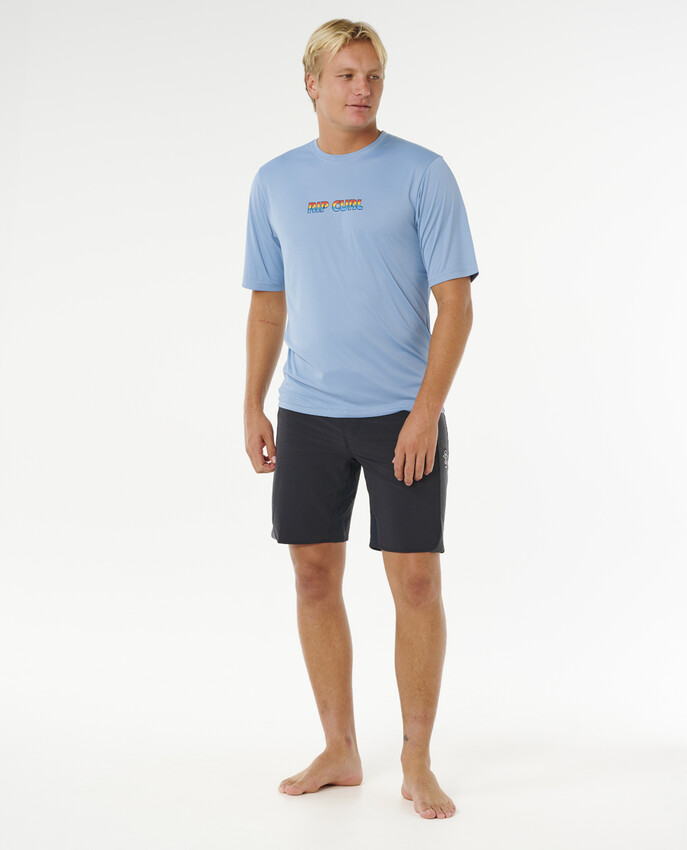 Rip Curl Icons Of Surflite UPF50 Kortärmad UV-tröja Rashguard Faded Denim - 4