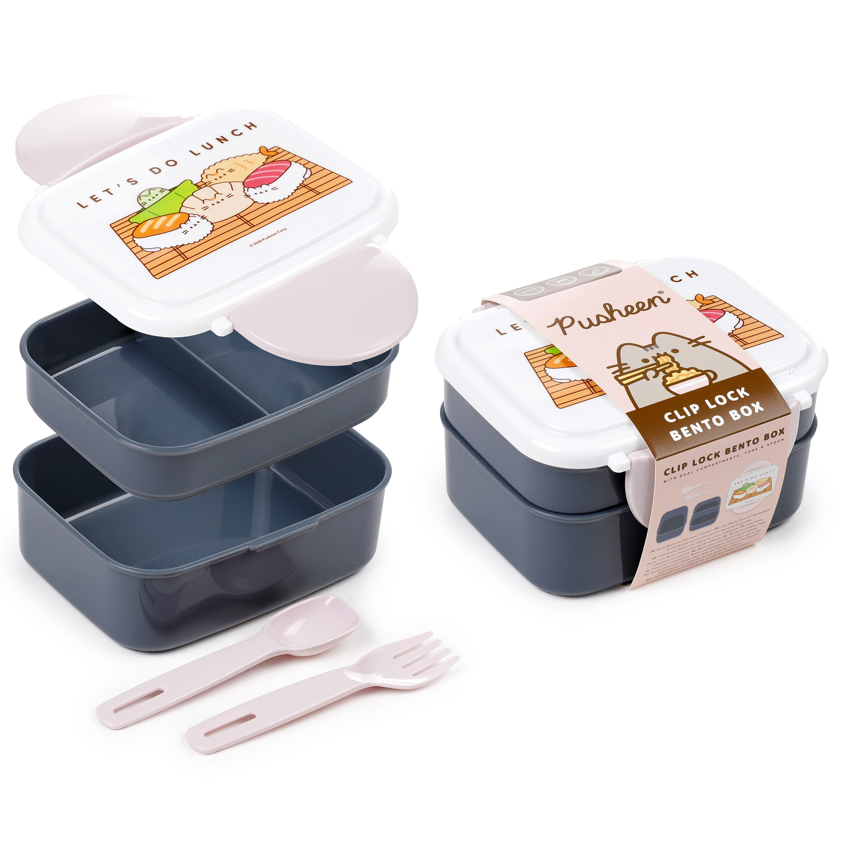 Pusheen the Cat Staplad Bento Lunchlåda med Bestick - Sushi Club
