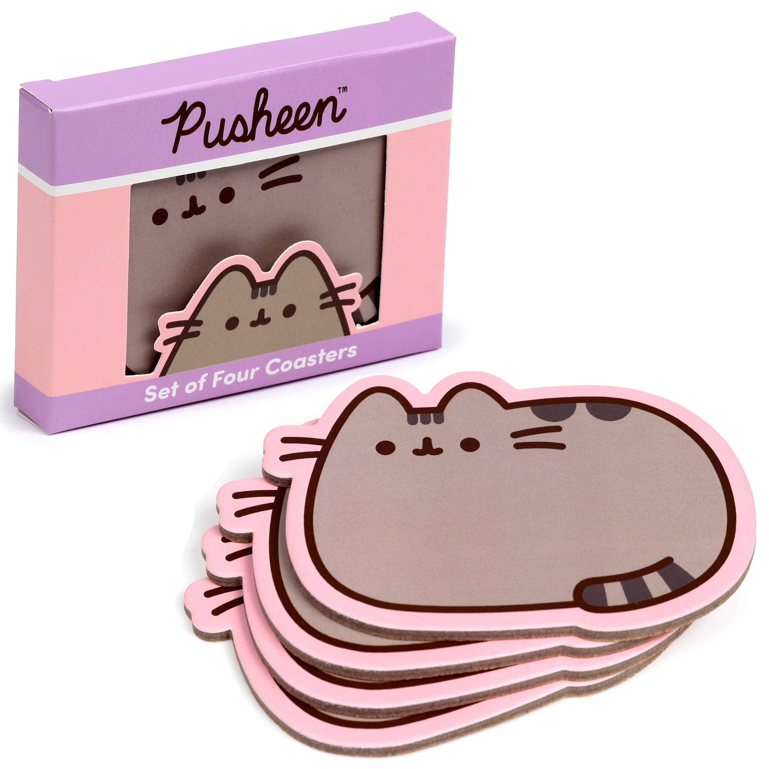 Pusheen the Cat Formade Underlägg - 4-Pack
