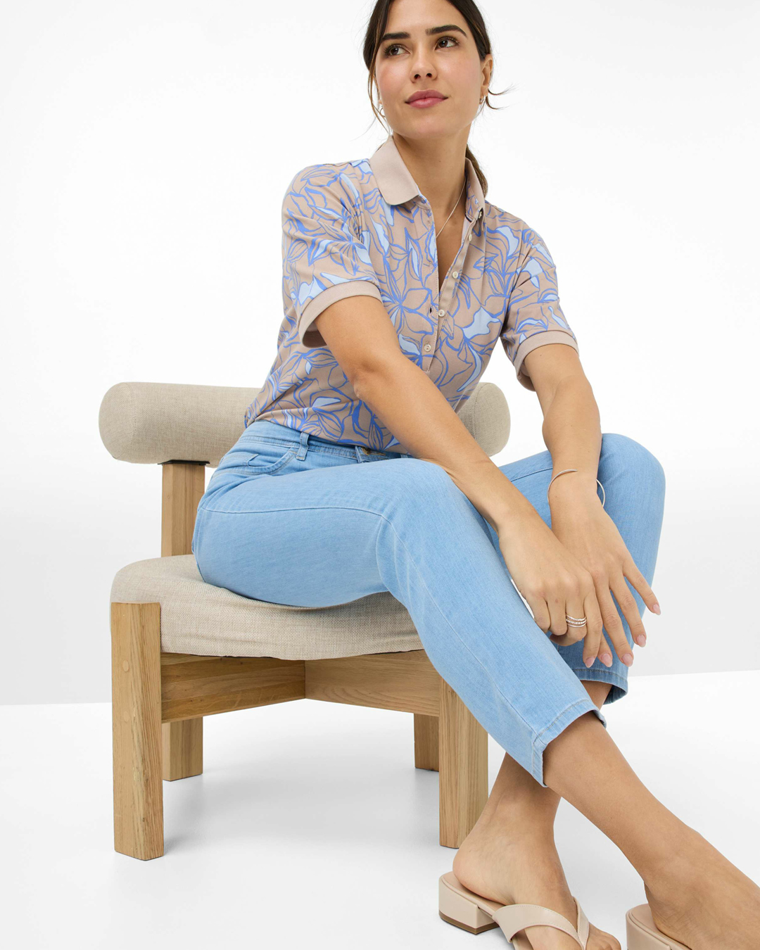 Jeans Mary S extra kort ljus denim - 7