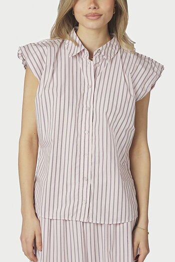 Neo Noir  - Isella Double Stripe Top Rose