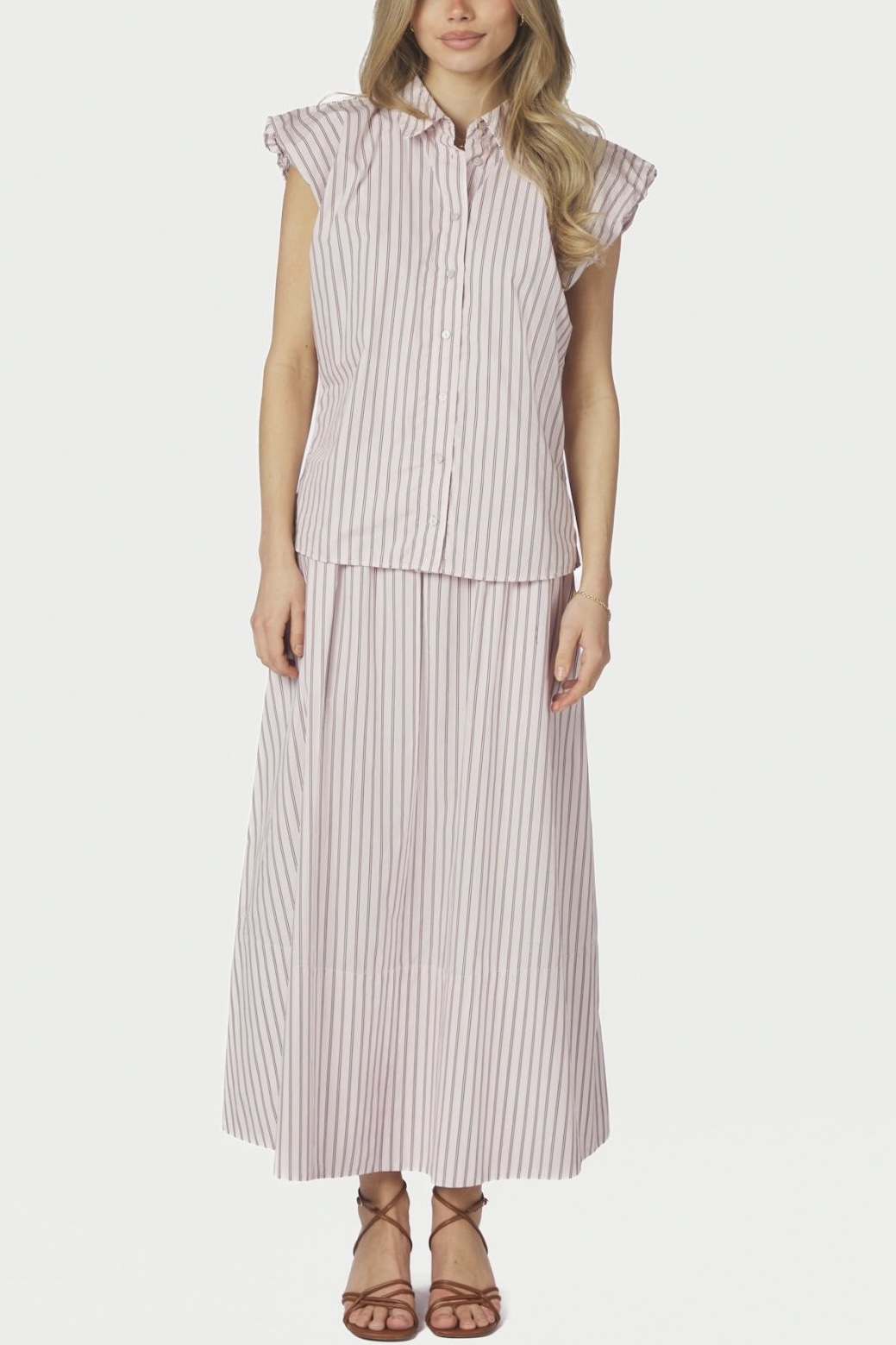 Neo Noir  - Isella Double Stripe Top Rose - 3