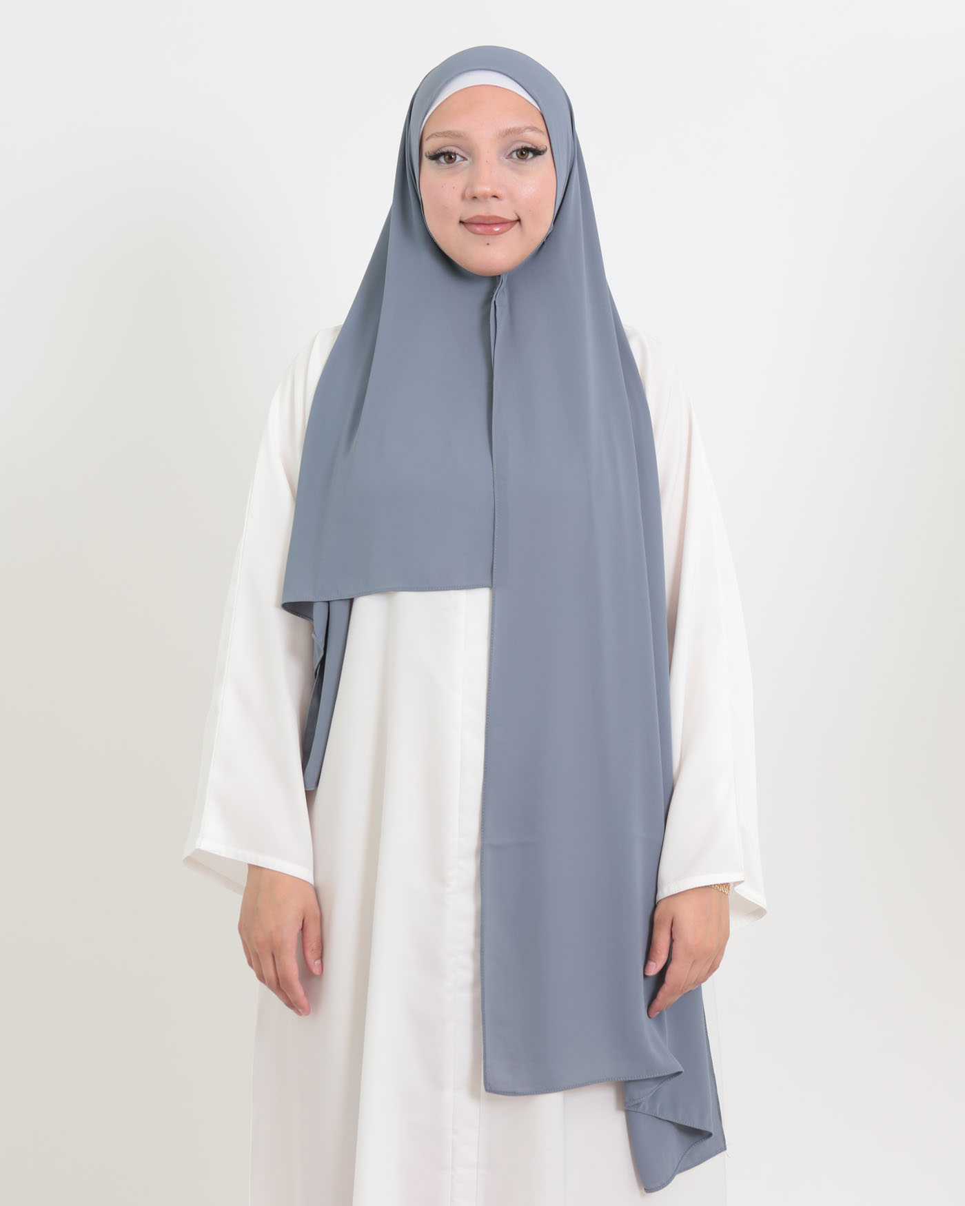 Hijab with integrated magnet - Luxury Chiffon - Dark Gray - 4