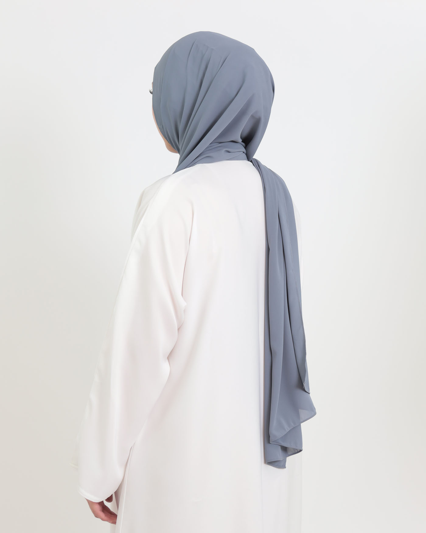 Hijab with integrated magnet - Luxury Chiffon - Dark Gray - 3