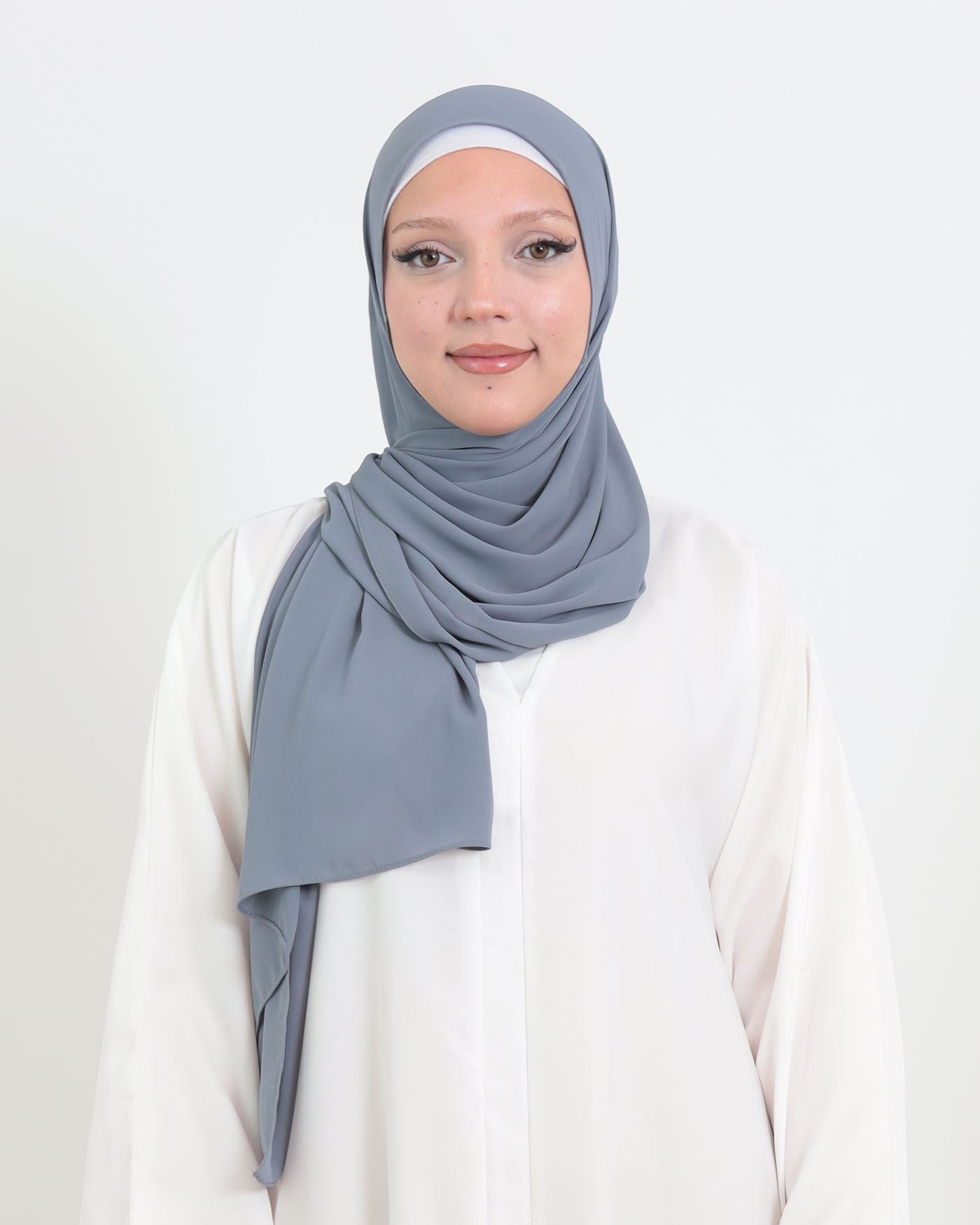 Hijab with integrated magnet - Luxury Chiffon - Dark Gray