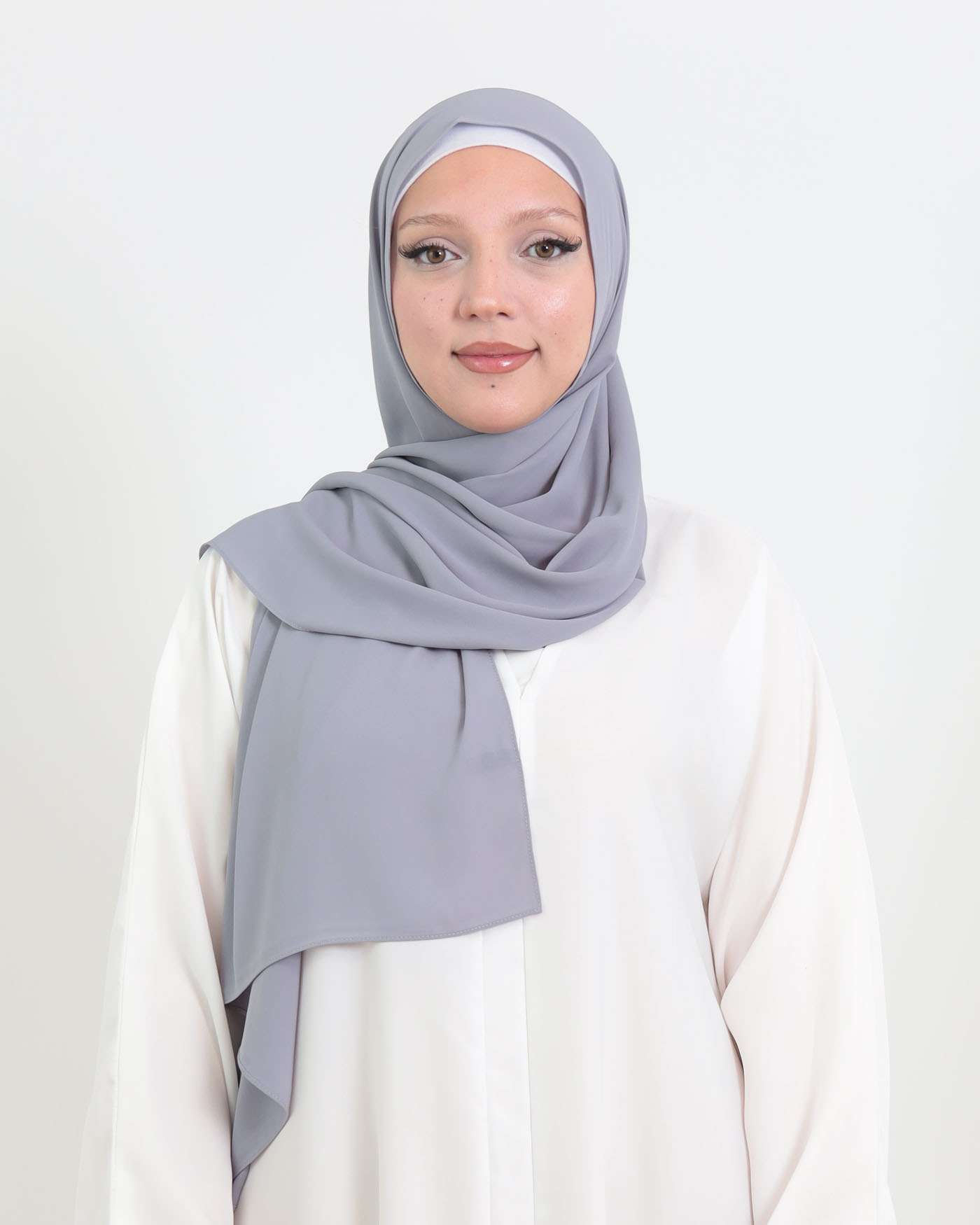 Hijab with integrated magnet - Luxury Chiffon - Gray