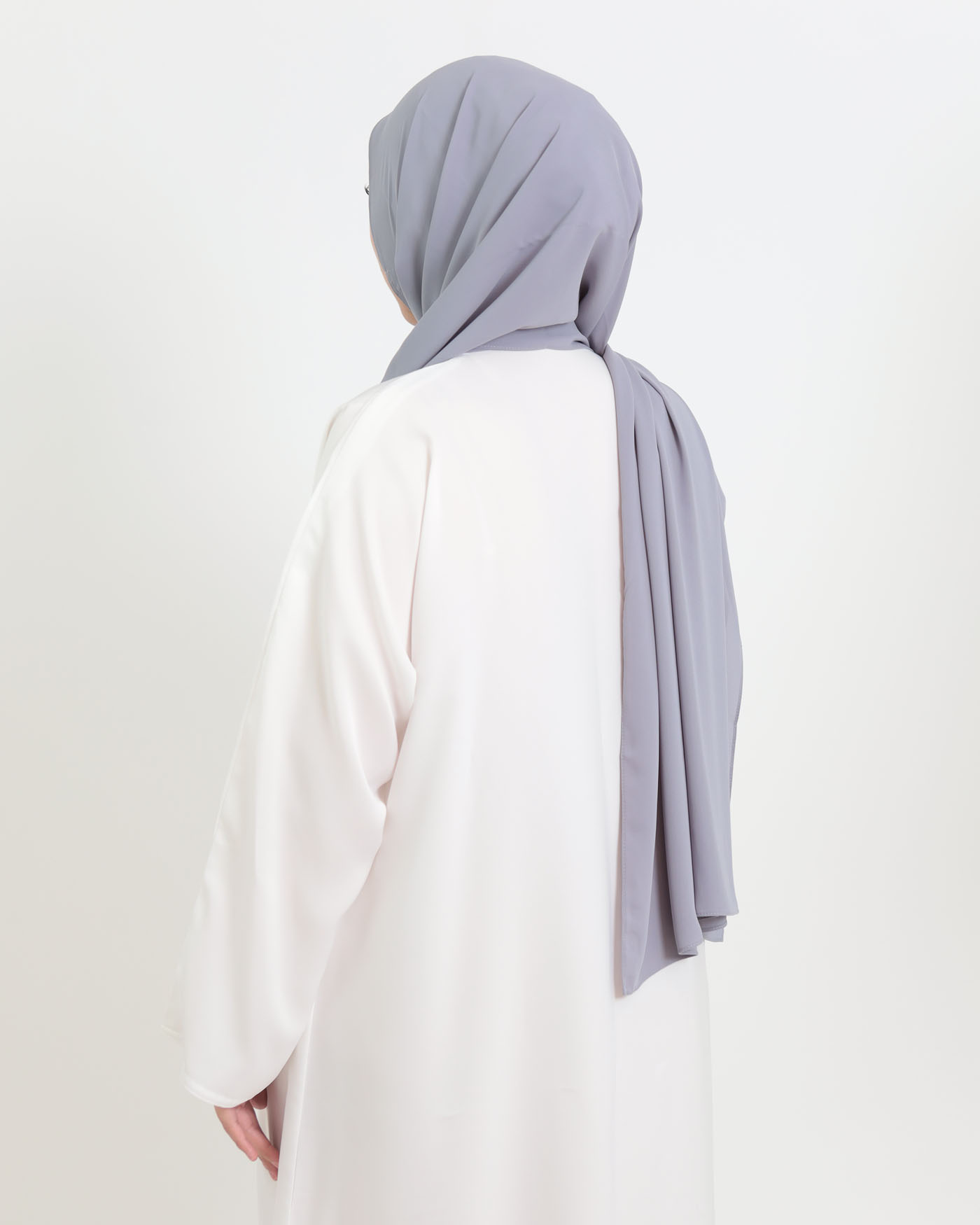 Hijab with integrated magnet - Luxury Chiffon - Gray - 3