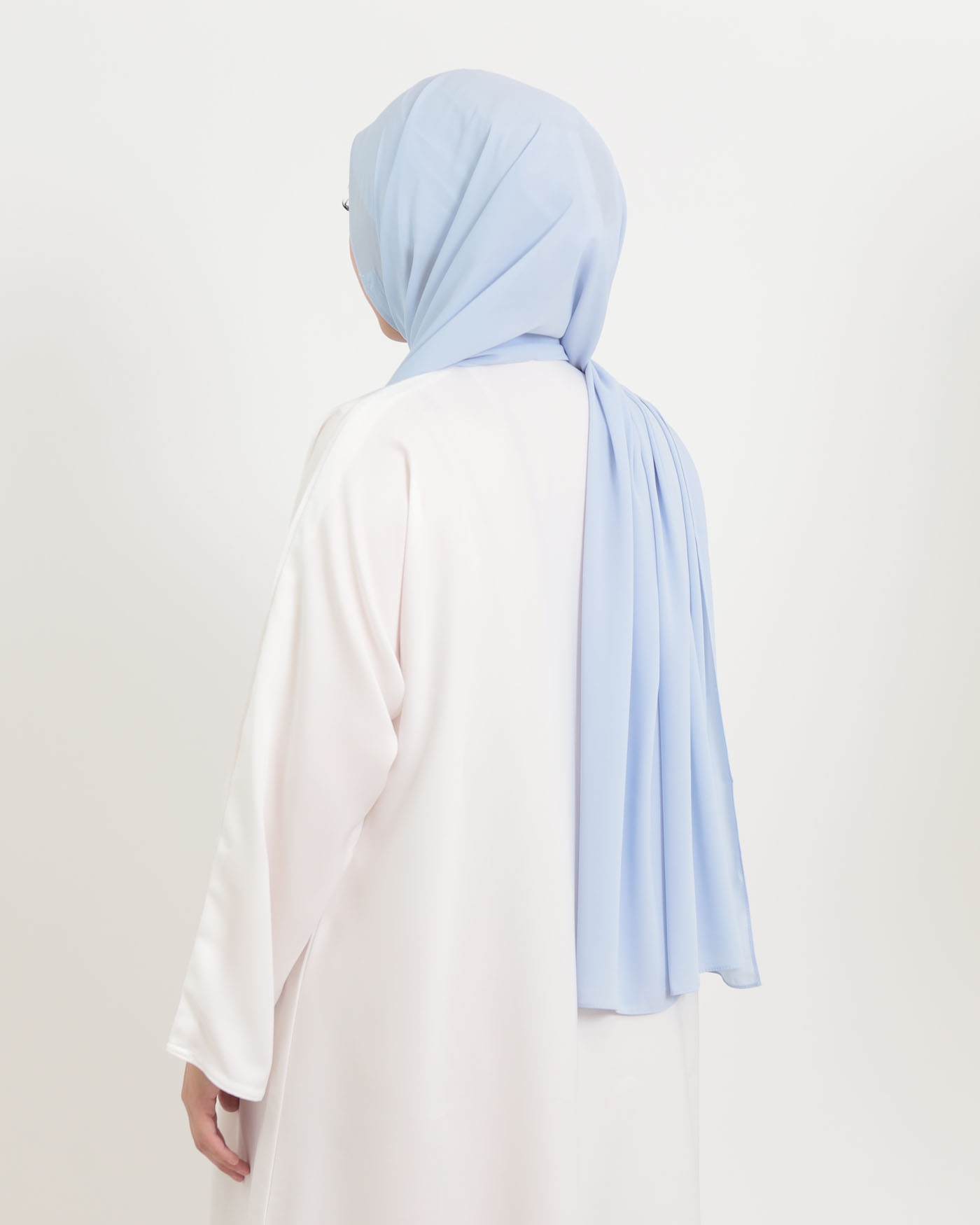 Hijab mit integriertem Magneten – Luxus-Chiffon - Himmelblau - 3