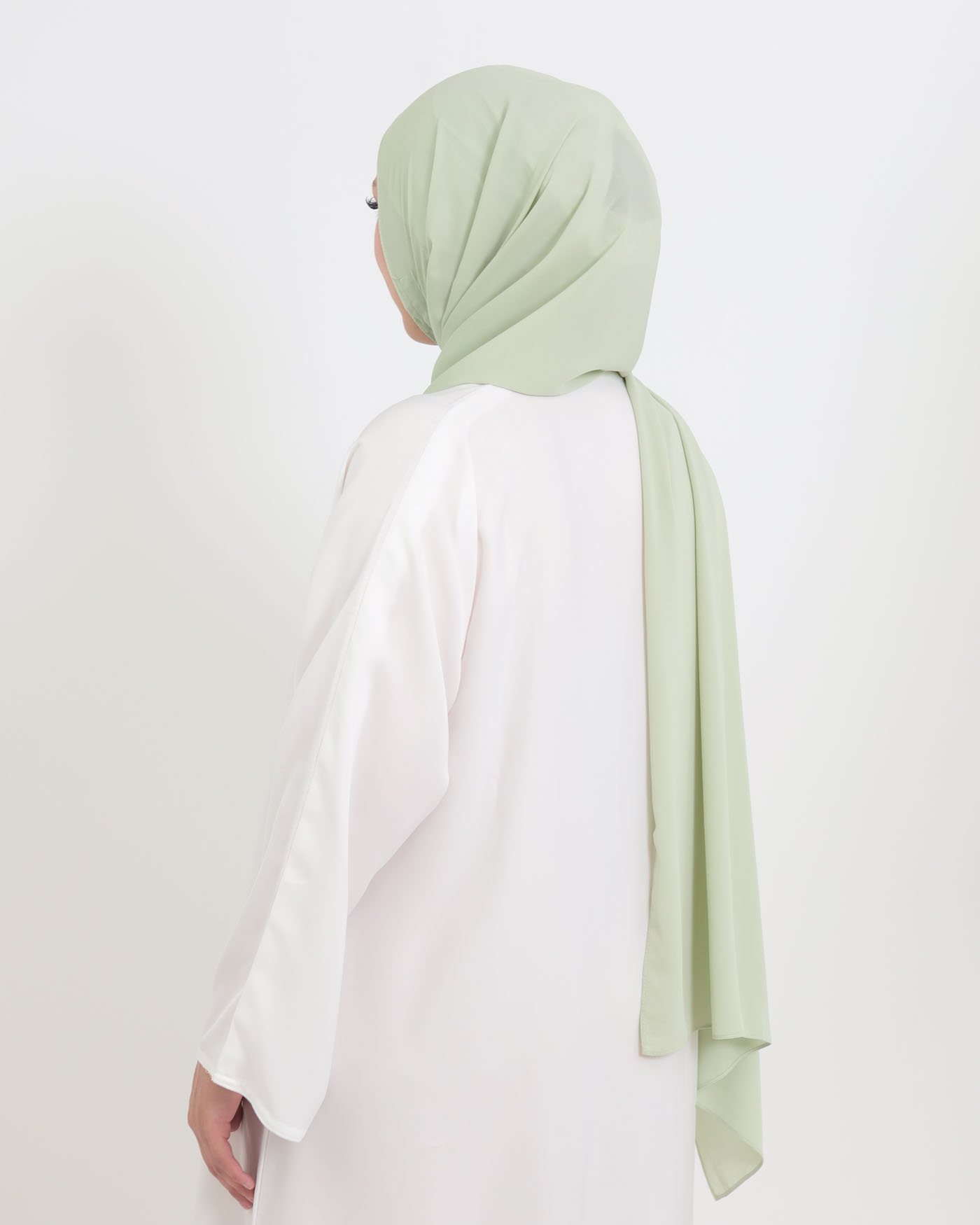 Hijab med integrerad magnet - Lyx Chiffon - Pistaschgrön - 3
