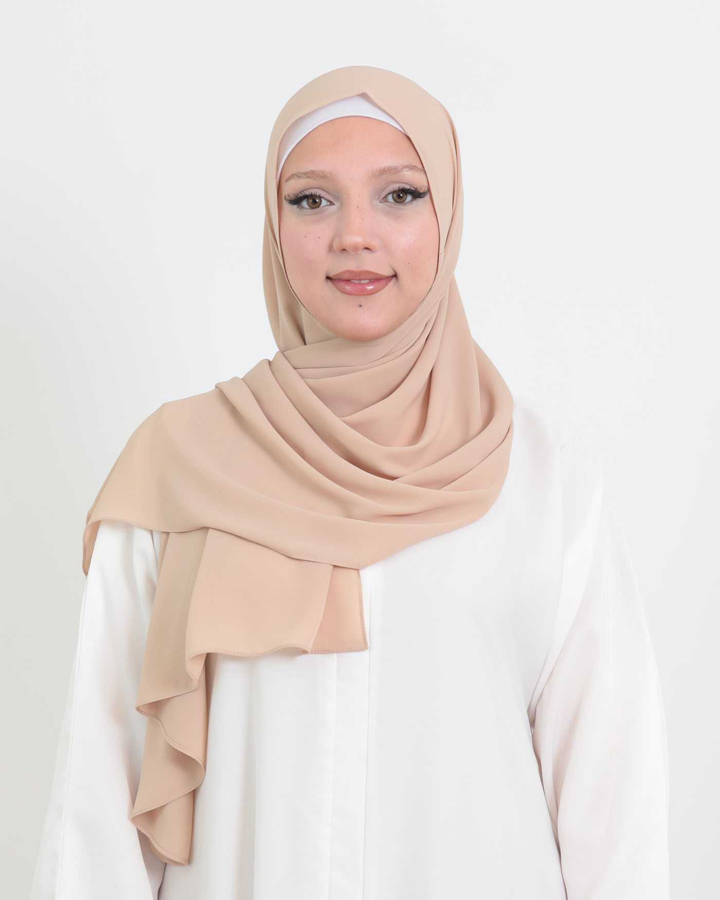 Hijab med integrerad magnet - Lyx Chiffon - Beige