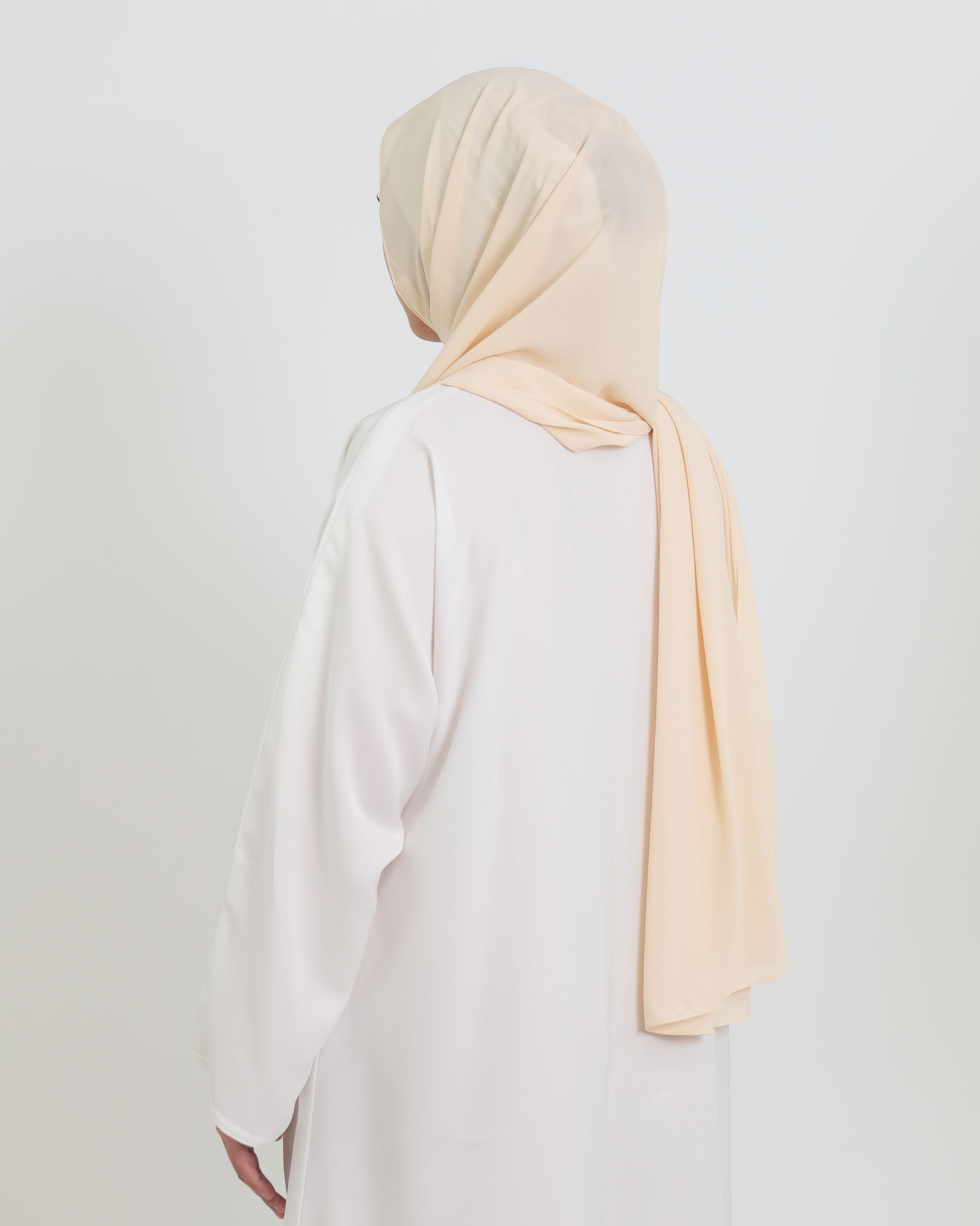 Hijab with integrated magnet - Luxury Chiffon - Cream - 3