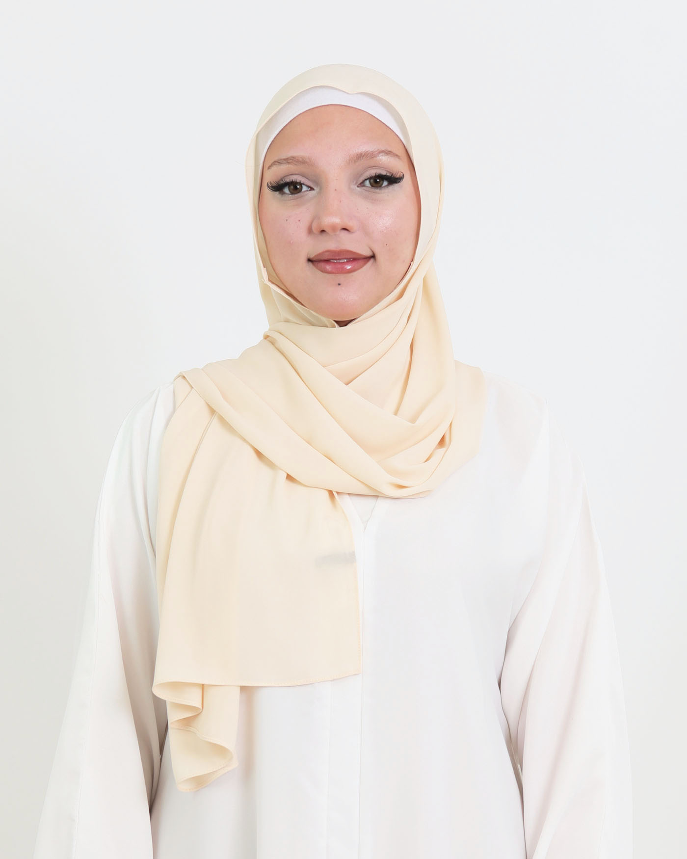 Hijab with integrated magnet - Luxury Chiffon - Cream