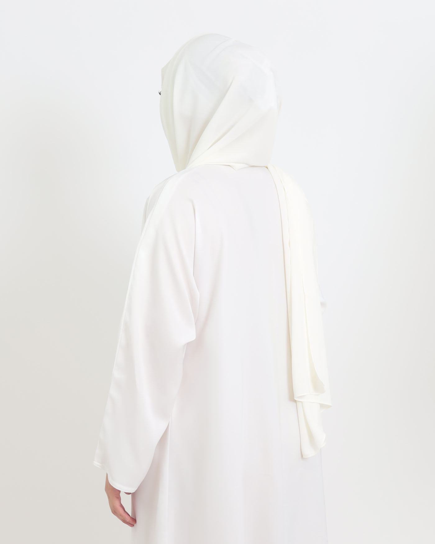 Hijab med integrerad magnet - Lyx Chiffon - Off-White - 3