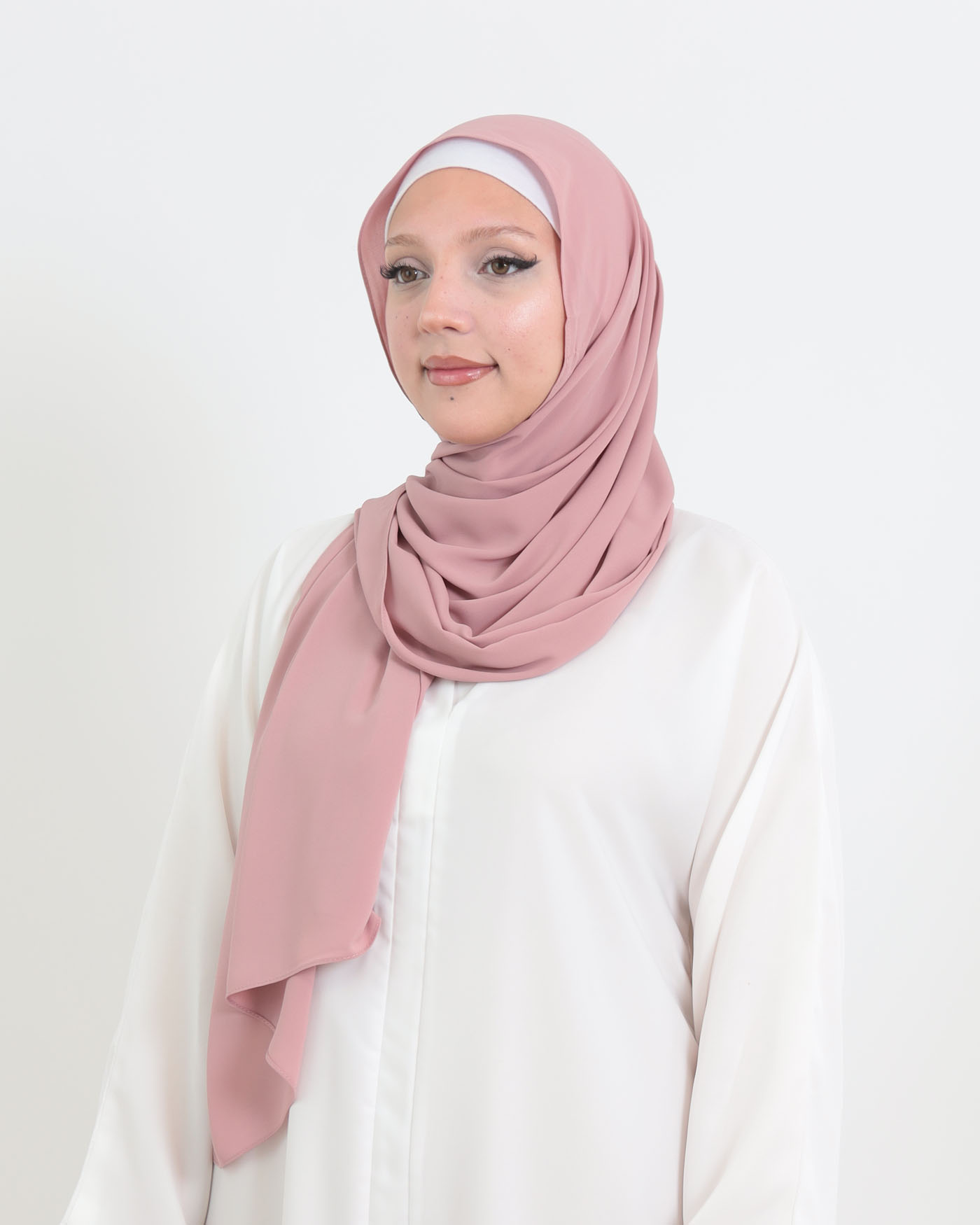 Hijab with integrated magnet - Luxury Chiffon - Mauve - 2