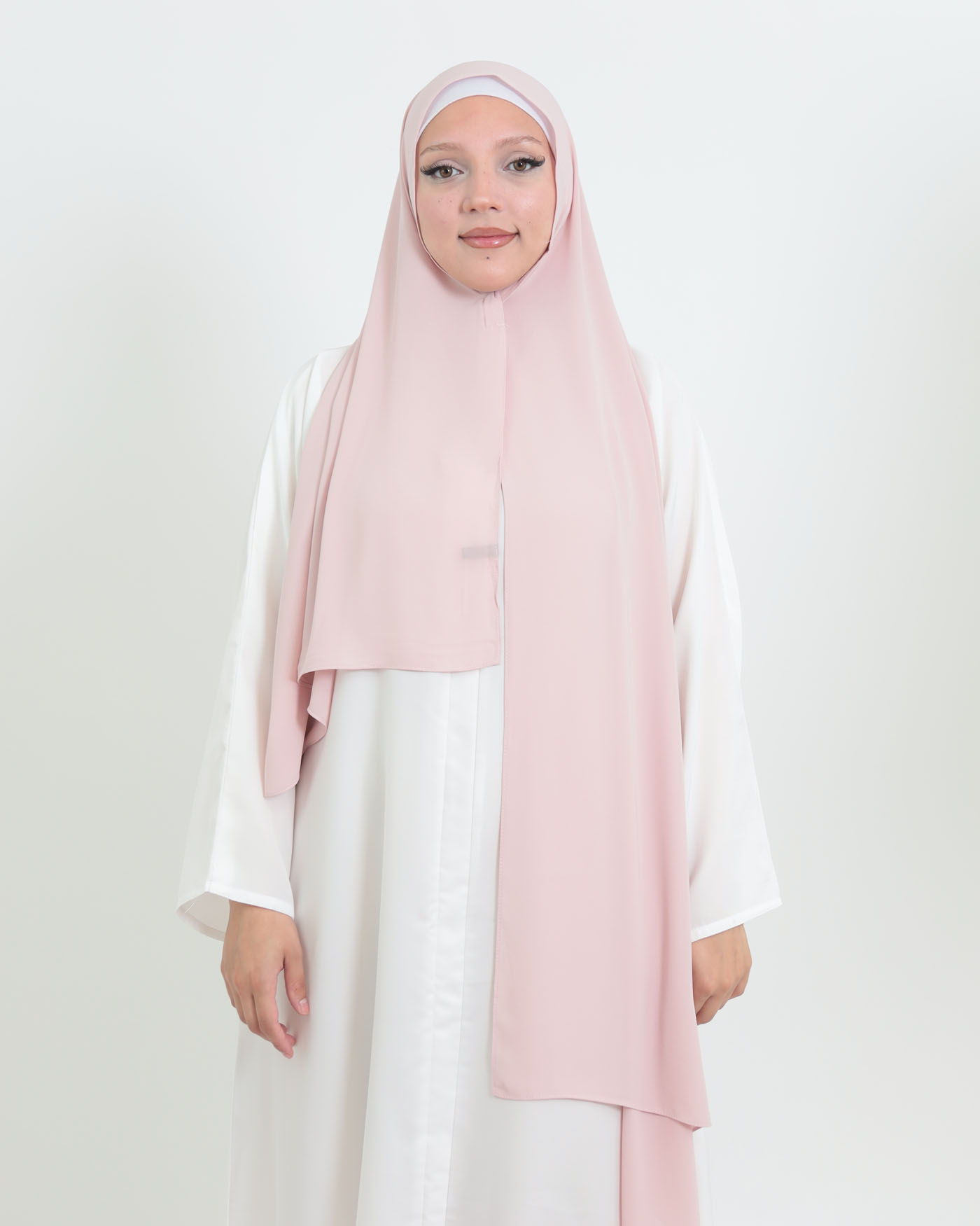 Hijab med integrerad magnet - Lyx Chiffon - Puderrosa - 4
