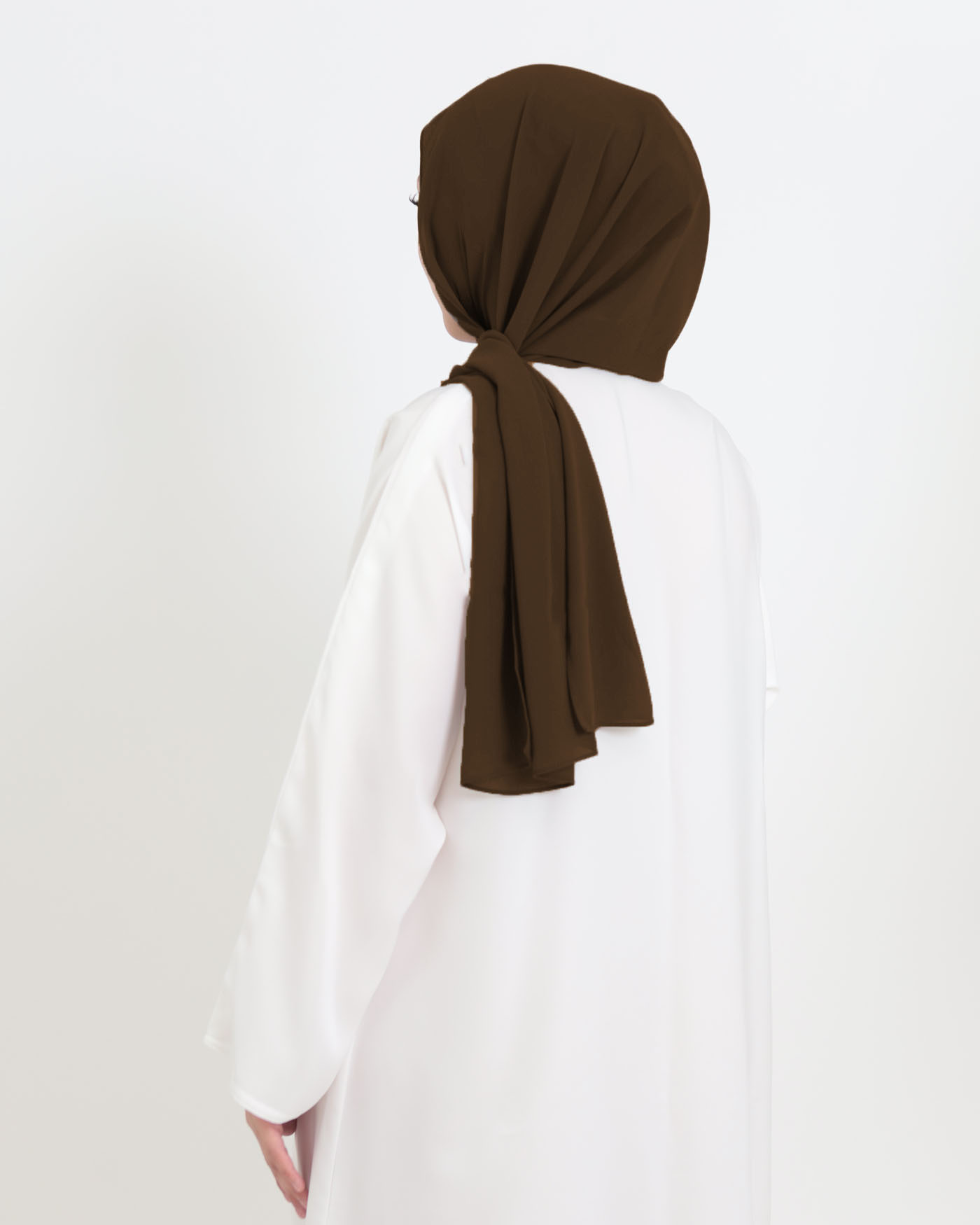 Hijab mit Kappe und integriertem Magneten - Chiffon - Dunkelbraun - 2
