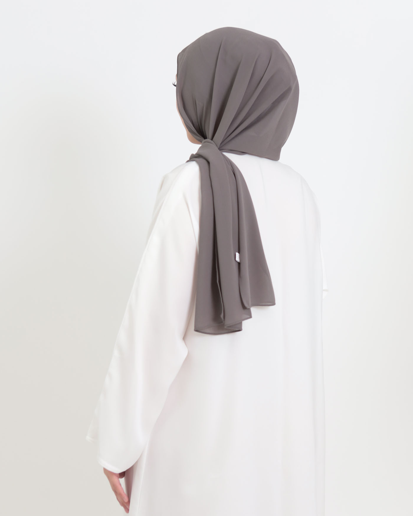 Hijab mit Kappe und integriertem Magneten - Chiffon - Grau - 2