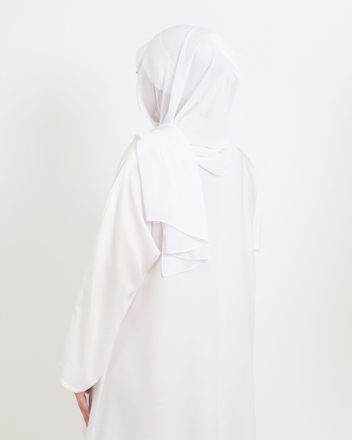 Hijab with cap and integrated magnet - Chiffon - White - 2