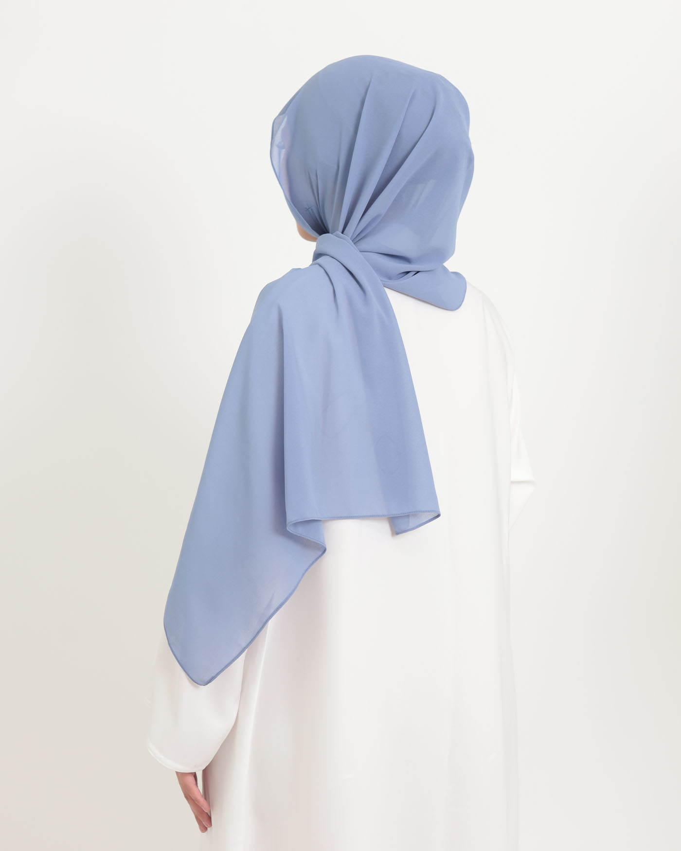 Hijab with cap and integrated magnet - Chiffon - Blue - 2