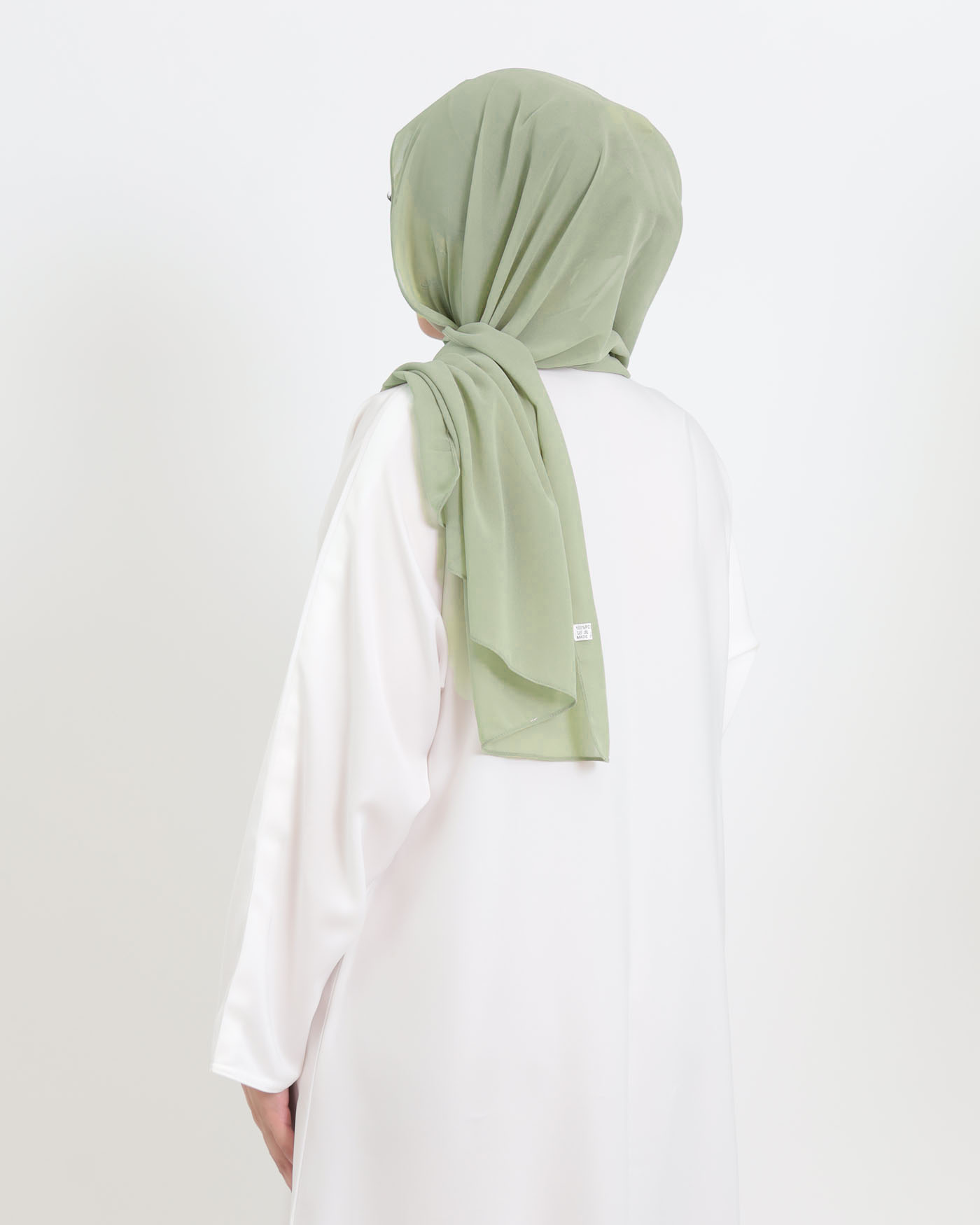 Hijab med cap och integrerad magnet - Chiffon - Salviagrön - 2