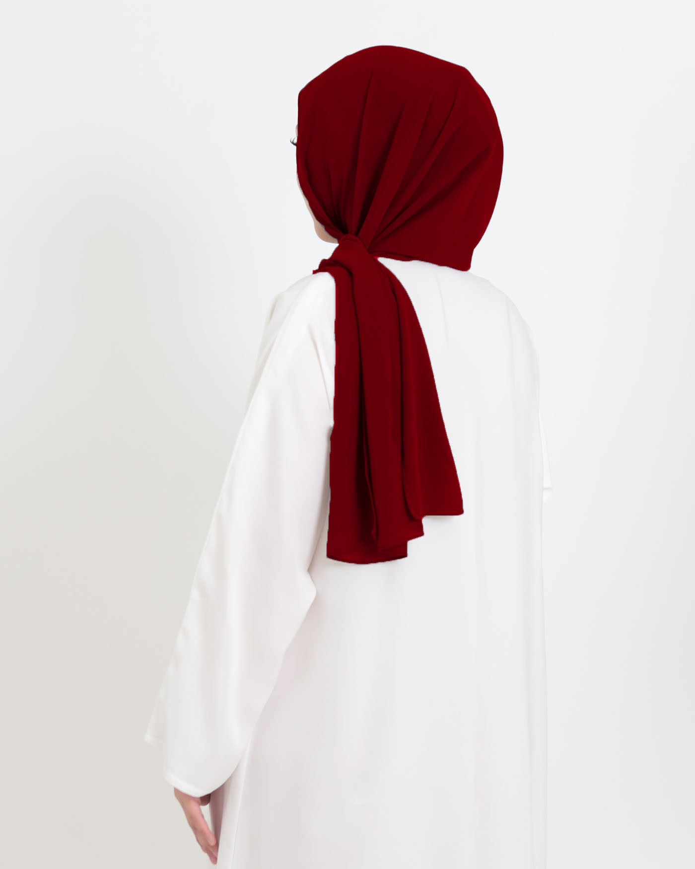 Hijab mit Kappe und integriertem Magneten - Chiffon - Maroon - 2