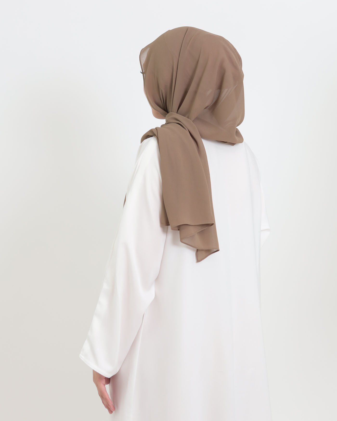 Hijab with cap and integrated magnet - Chiffon - Taupe - 2