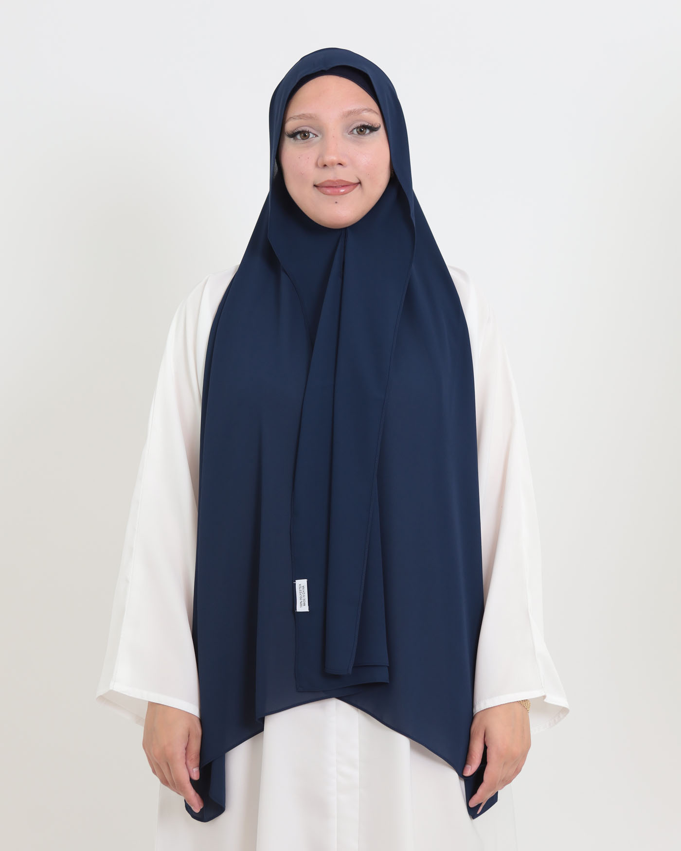 Hijab med cap och integrerad magnet - Lyx Chiffon - Midnattsblå - 3