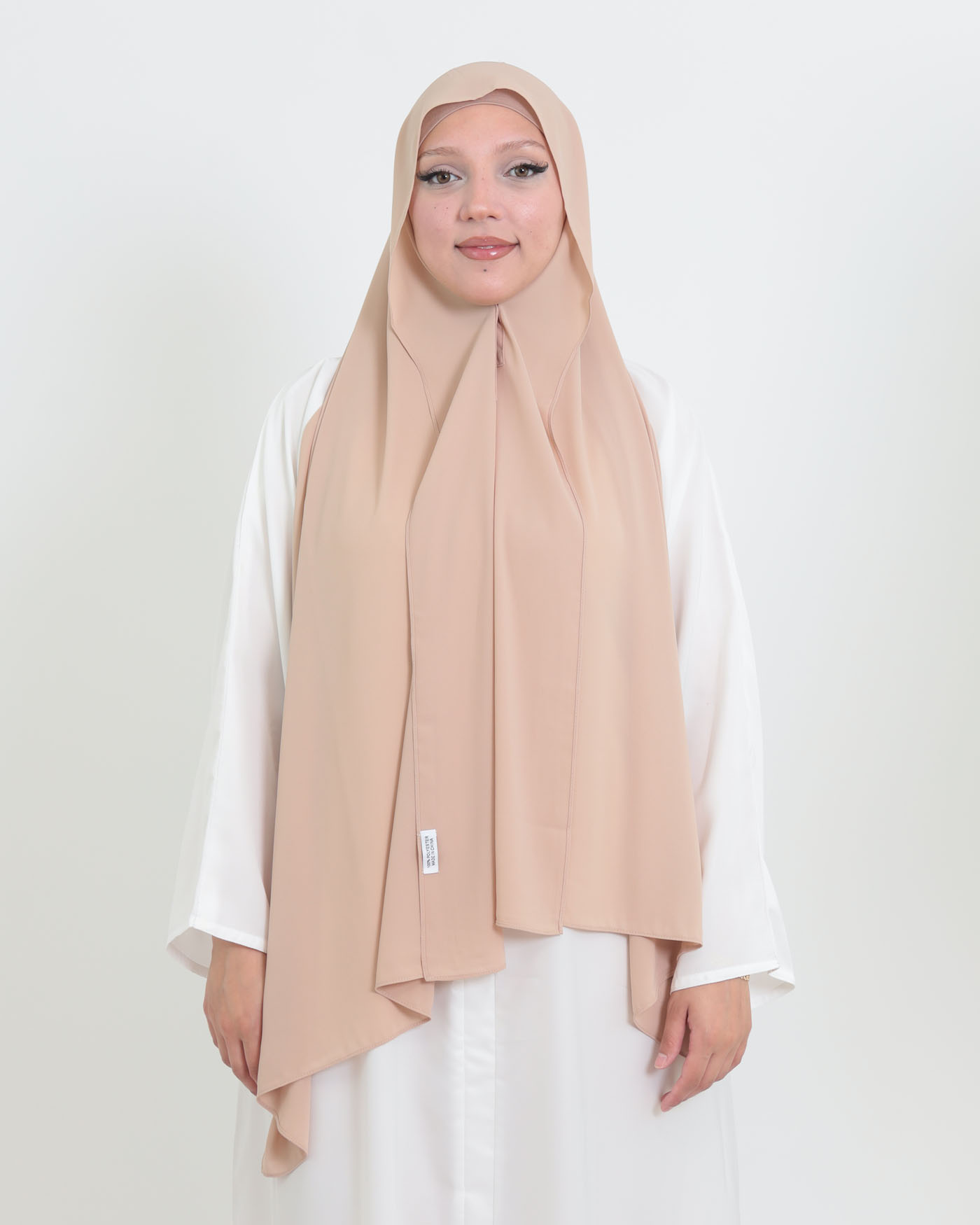 Hijab with cap and integrated magnet - Luxury Chiffon - Beige - 3