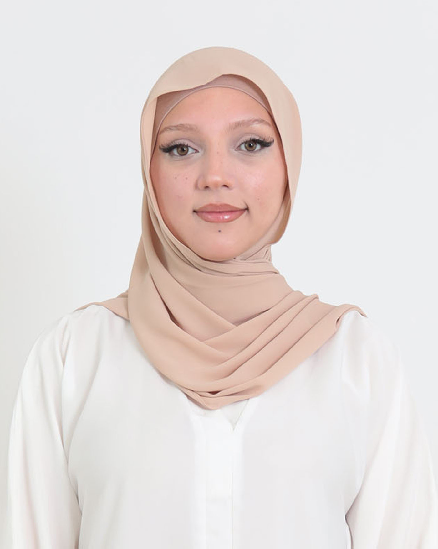 Hijab with cap and integrated magnet - Luxury Chiffon - Beige - 4