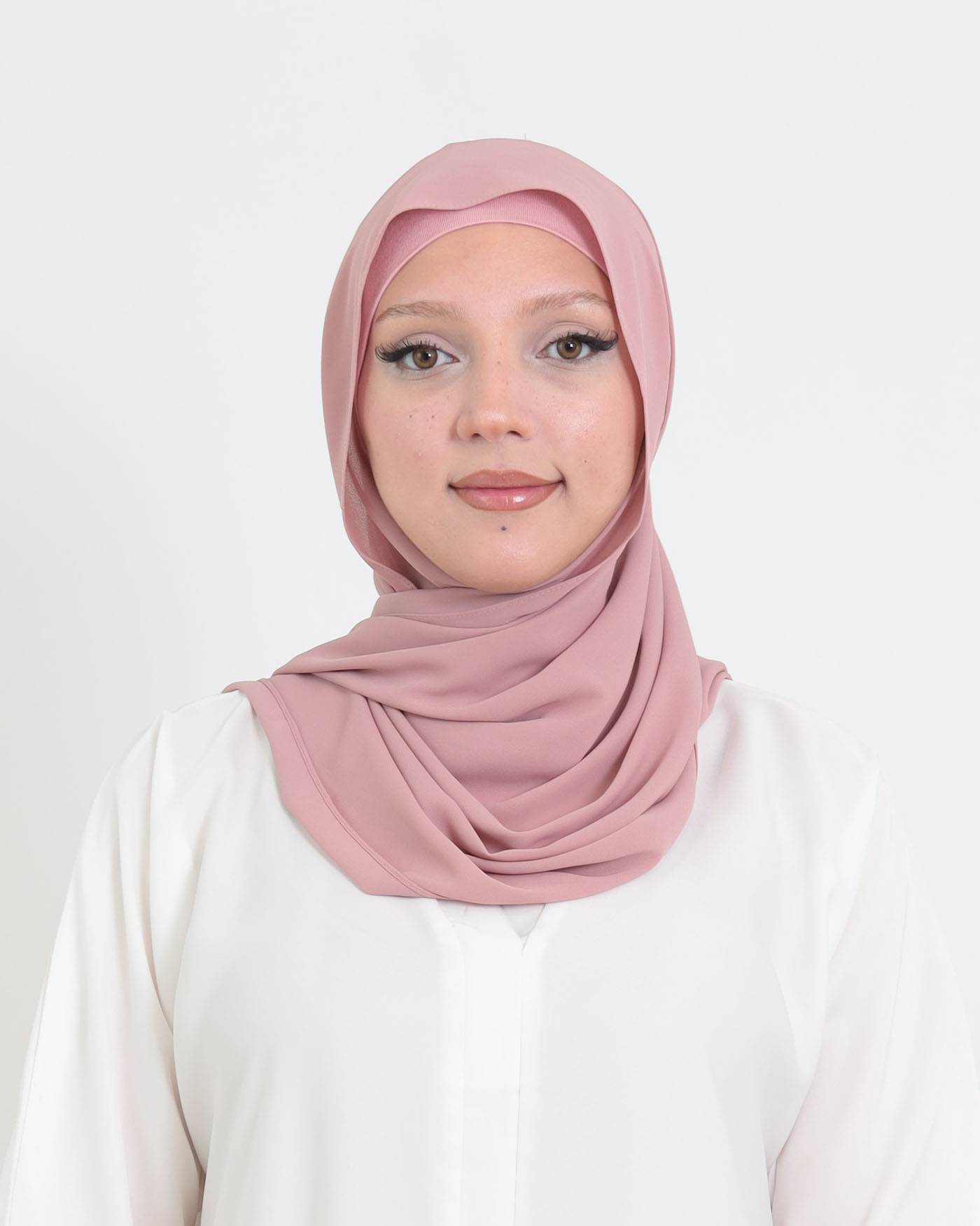 Hijab med cap och integrerad magnet - Lyx Chiffon - Mauve - 4