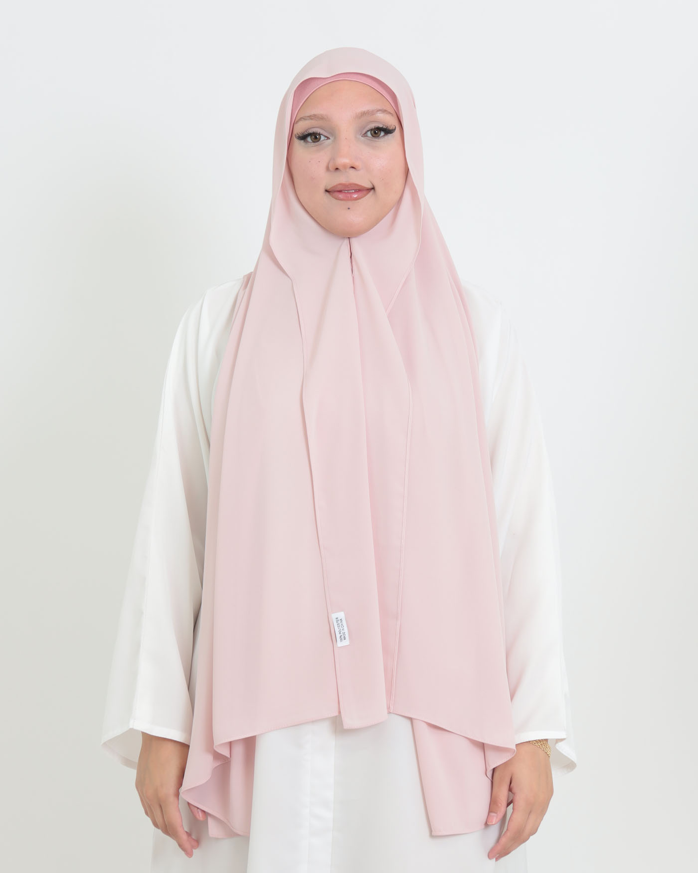 Hijab med cap och integrerad magnet - Lyx Chiffon - Rosa - 3