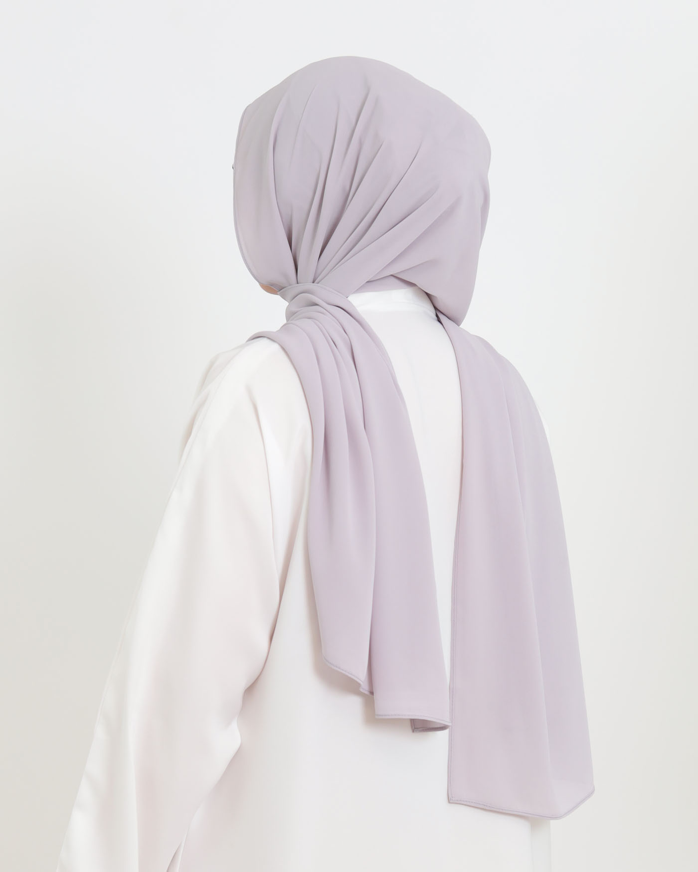 Hijab with cap and integrated magnet - Luxury Chiffon - Light Gray - 2
