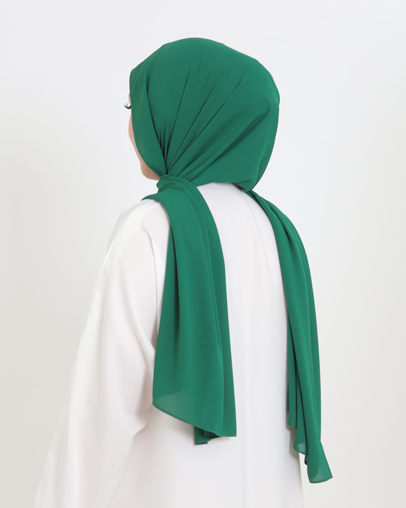 Hijab with cap and integrated magnet - Luxury Chiffon - Green - 2