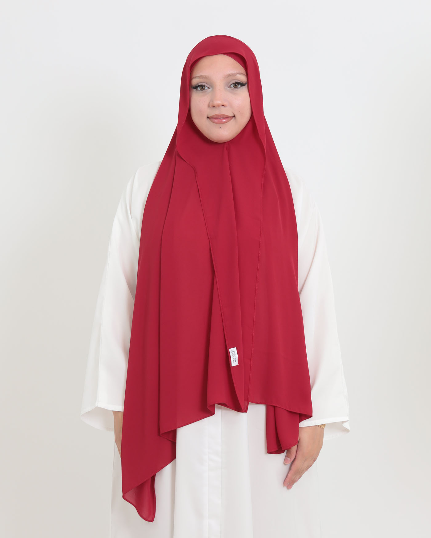 Hijab med cap och integrerad magnet - Lyx Chiffon - Maroon - 3