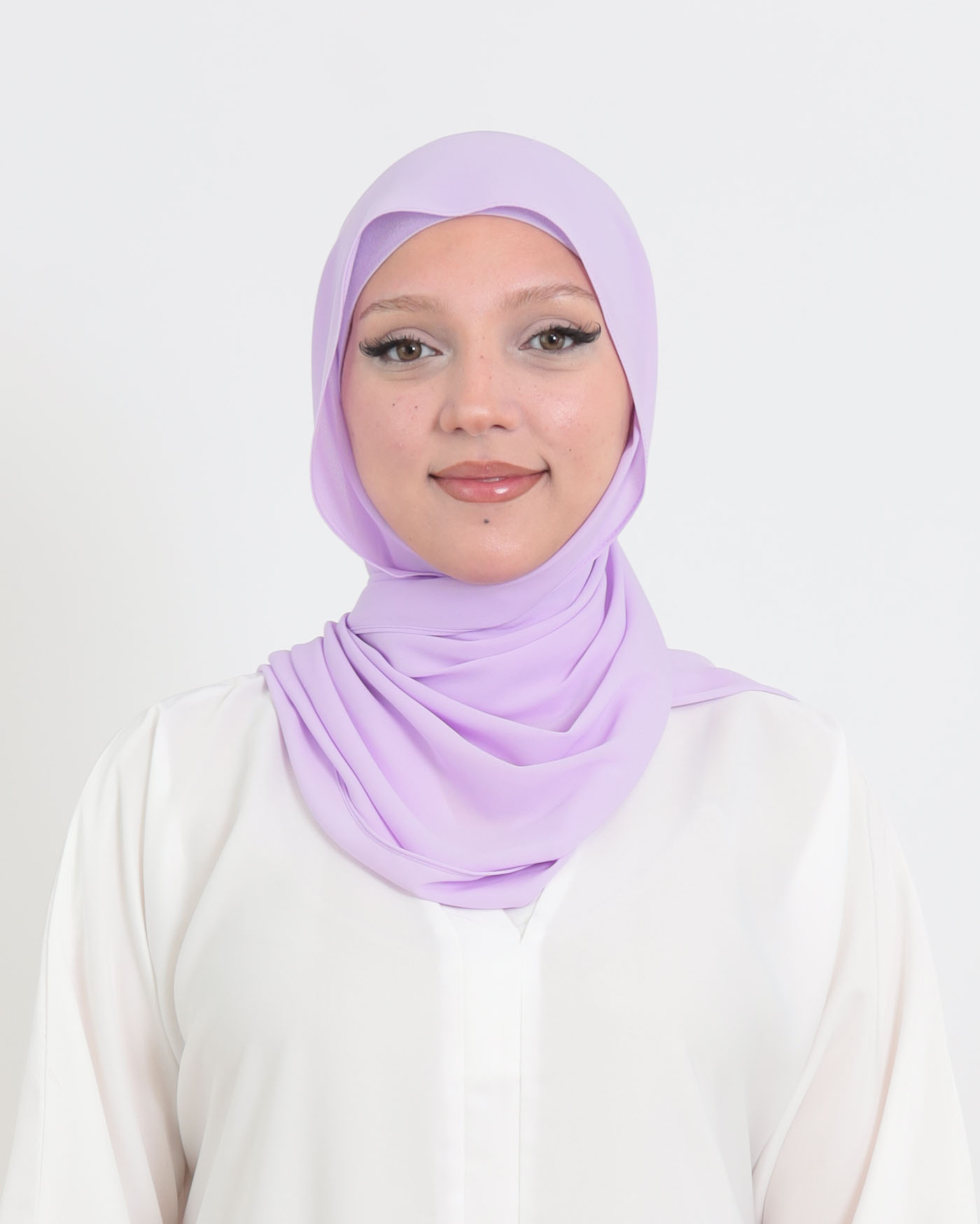 Hijab with cap and integrated magnet - Luxury Chiffon - Light Purple - 4