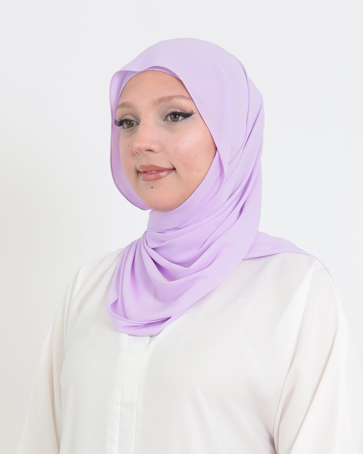 Hijab with cap and integrated magnet - Luxury Chiffon - Light Purple