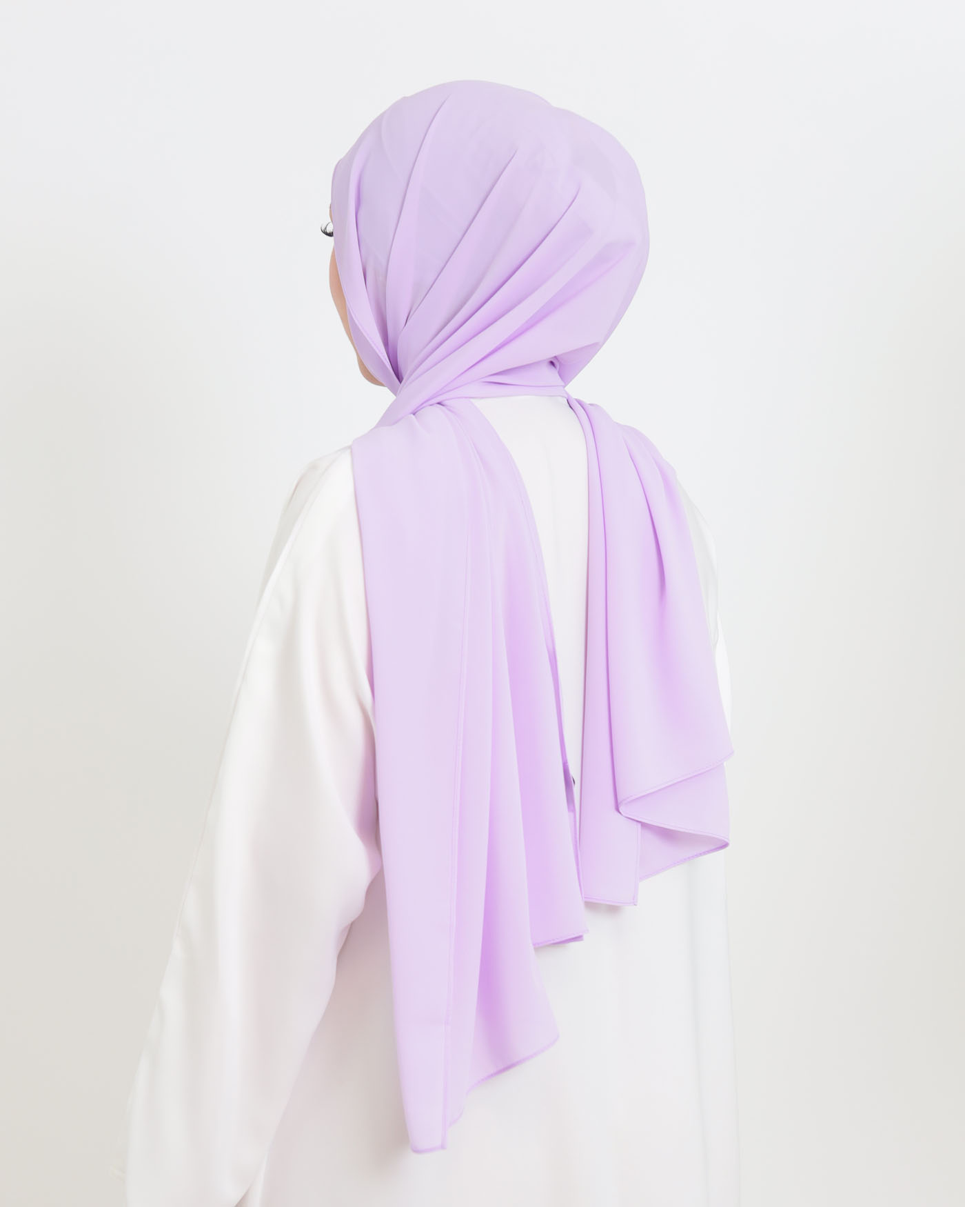 Hijab with cap and integrated magnet - Luxury Chiffon - Light Purple - 2