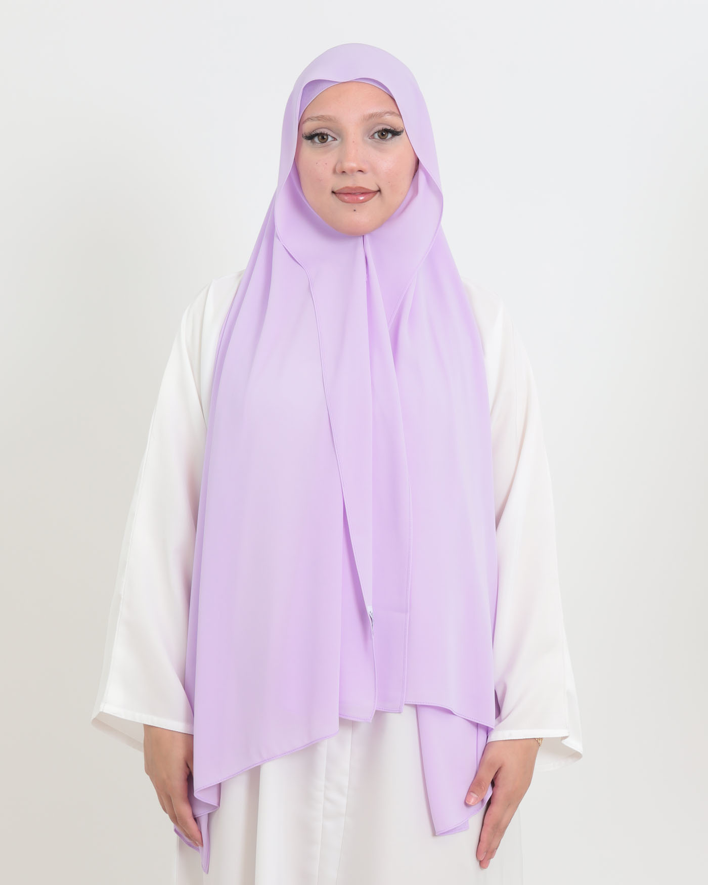 Hijab with cap and integrated magnet - Luxury Chiffon - Light Purple - 3