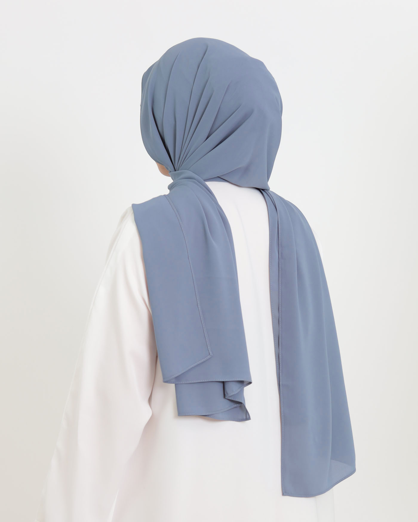 Hijab med cap och integrerad magnet - Lyx Chiffon - Mörkgrå - 2