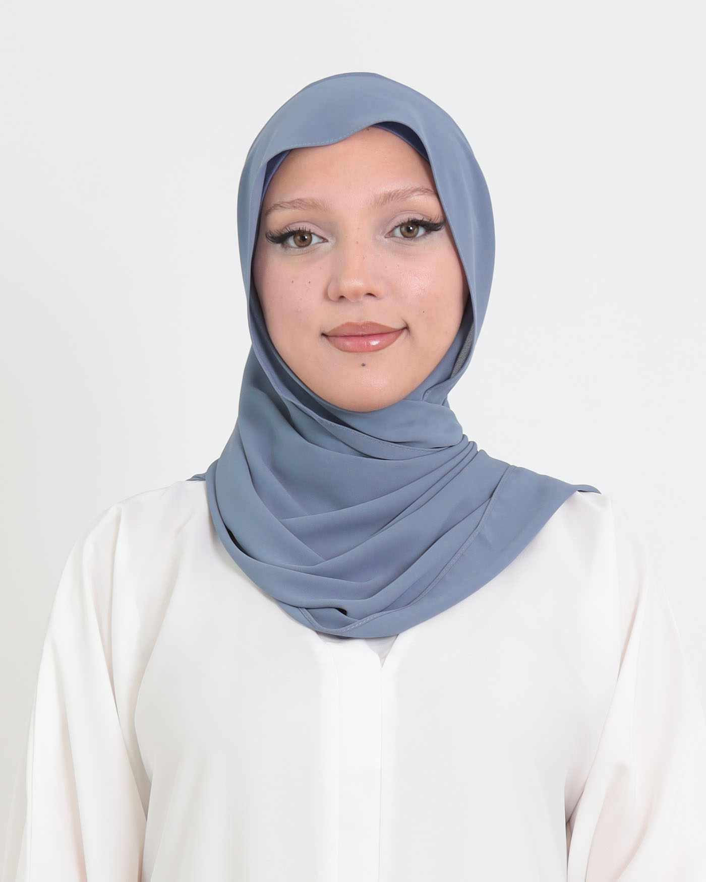 Hijab med cap och integrerad magnet - Lyx Chiffon - Mörkgrå - 4