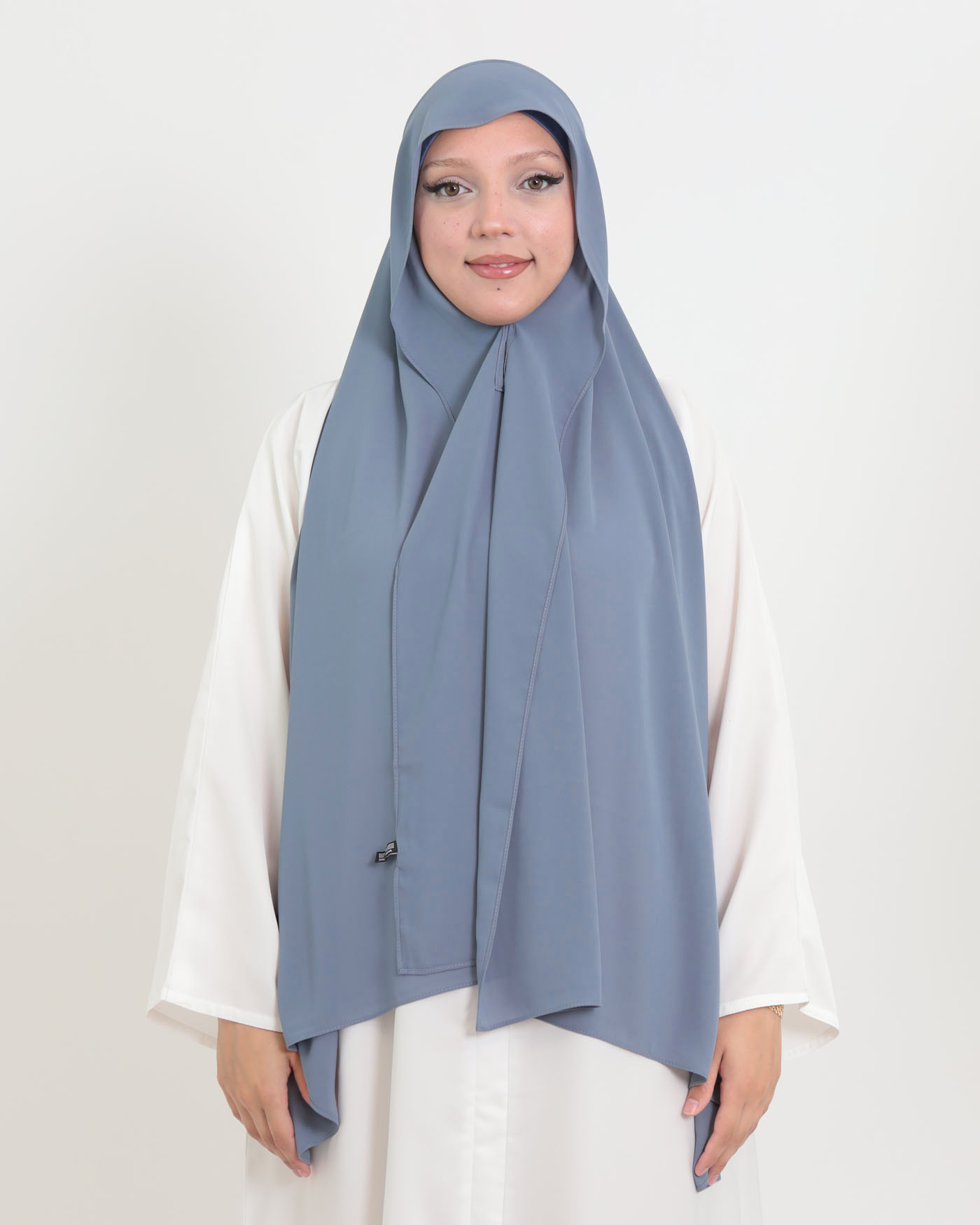 Hijab med cap och integrerad magnet - Lyx Chiffon - Mörkgrå - 3